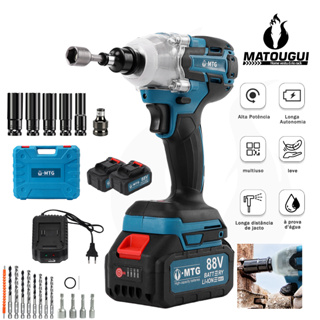 Chave de Impacto 88V Profissional 300Nm Sem Fio - Kit Completo c/ 2 Baterias e Maleta em Oferta na Shopee