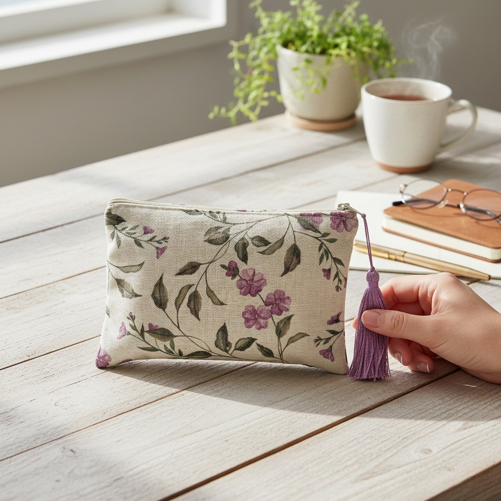 Necessaire de Linho Estampado - Dia das Mães - Mamis