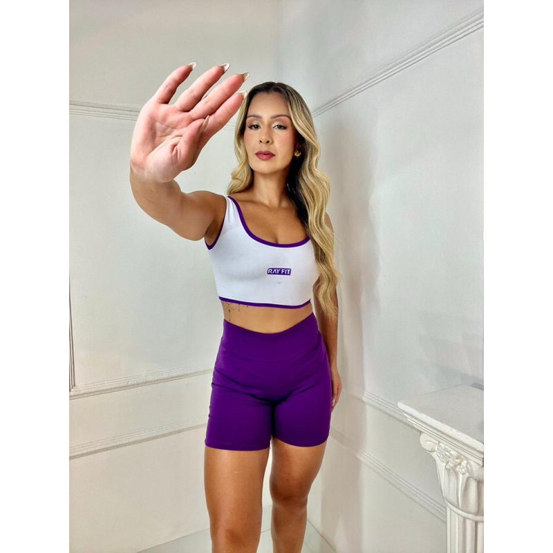 Conjunto Fitness Feminino Suplex Cintura Alta Academia Modeladora Promoção