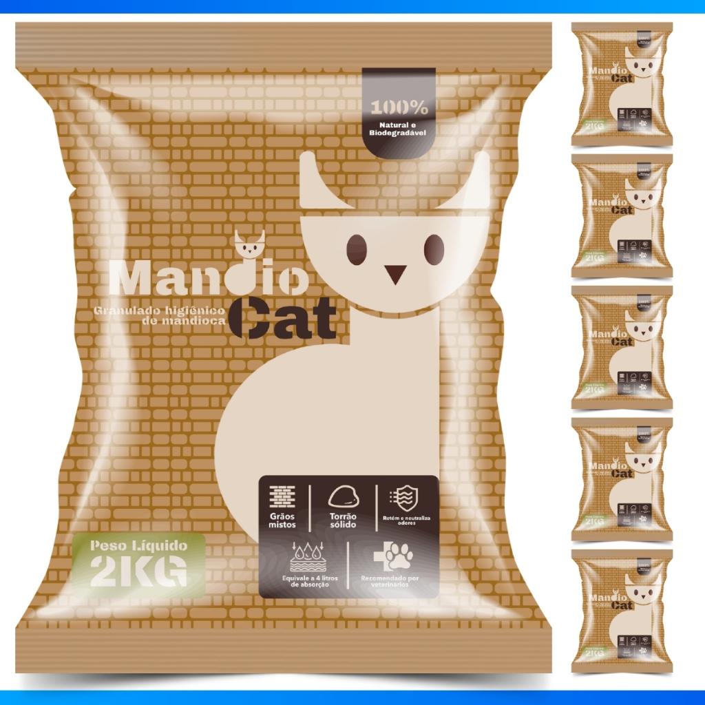 Areia MandioCat Biodegradável *4 à 12* Kg - Mandioca - Grãos Finos - MAIS BARATA Areia de Gato FULL em Oferta na Shopee