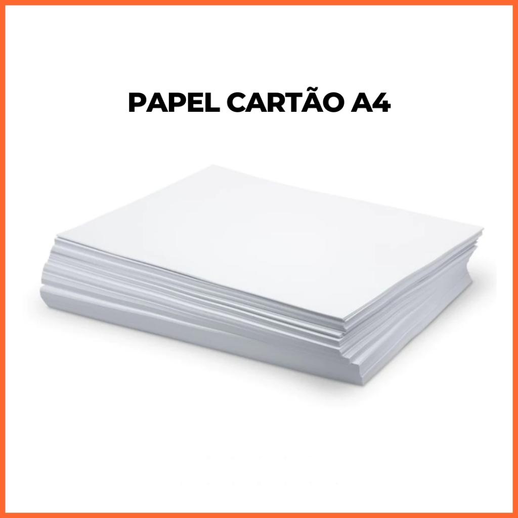 Papel Cartão Branco grosso 230g A4 - Artesanato, embalagem, convite. em Oferta na Shopee