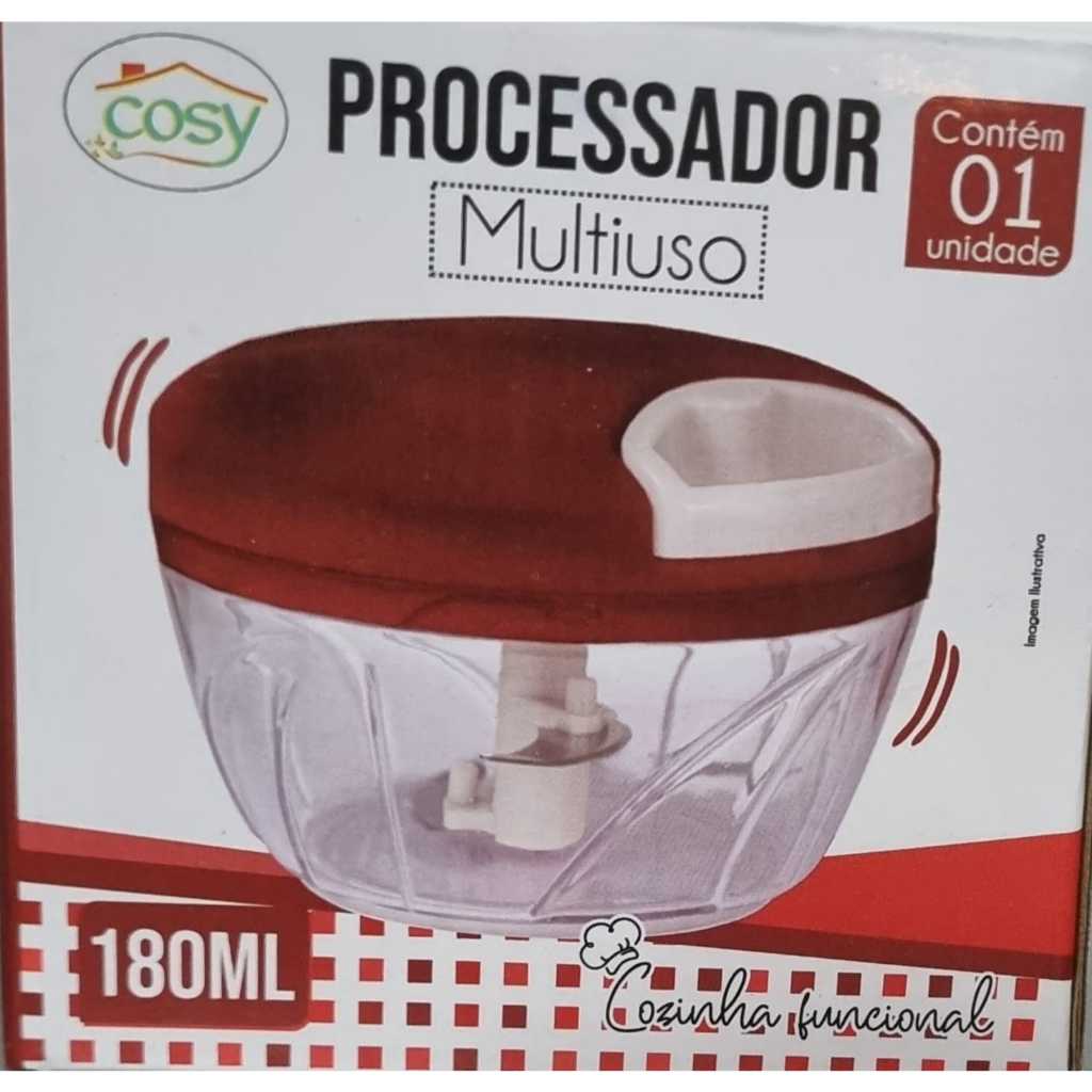 Mini Processador Triturador De Alimentos Multiuso  Manual Com 2 Lâminas 180 ml - Cosy