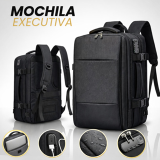 Mochila Executiva Viagem Notebook Expansível Cadeado Antifurto, Saida USB Impermeável em Oferta na Shopee
