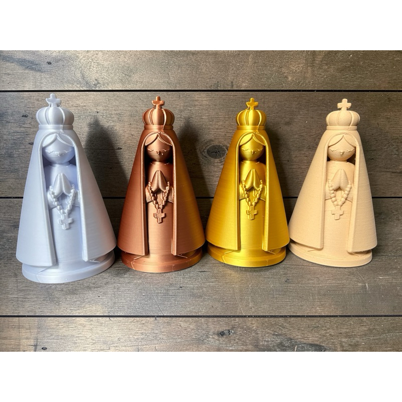 Escultura Decorativa Nossa Senhora Aparecida Minimalista | Imagem Religiosa para Altar e Presente Católico