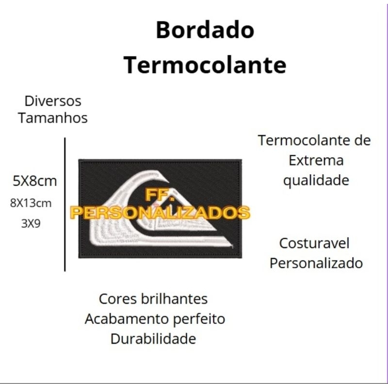 Bordado Patch Quik Preto e Branco