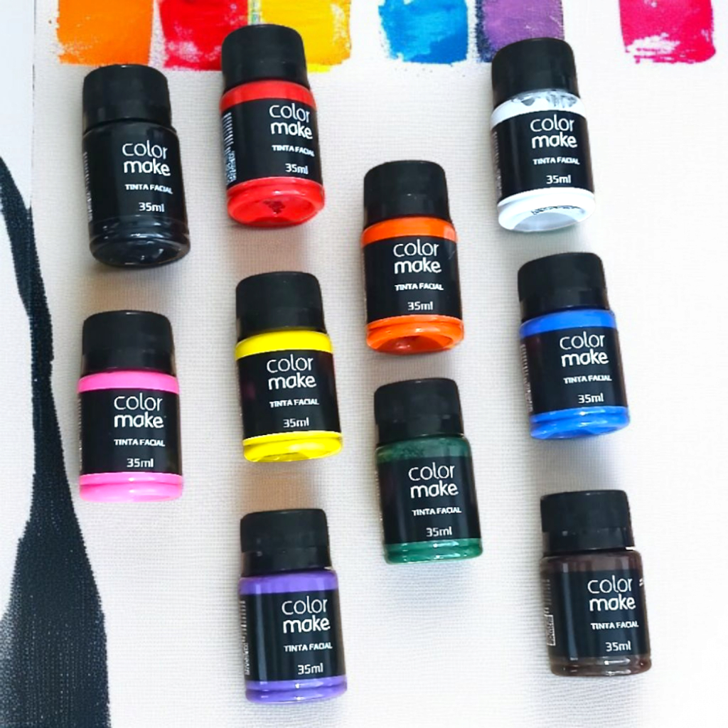 Color Make Tinta Facial 35ml – Ideal para Maquiagem Artística, Festas, Eventos, Canaval e Halloween