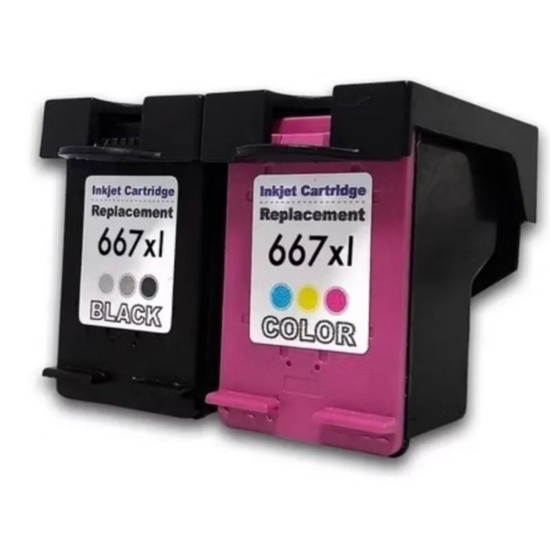 1 par de cartucho 667xl preto e 667xl color