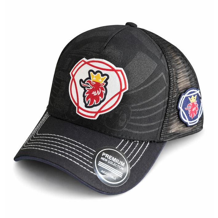 Boné Scania Trucker Preto Aba Curva Snapback Regulável Caminhão Premium Estiloso Masculino