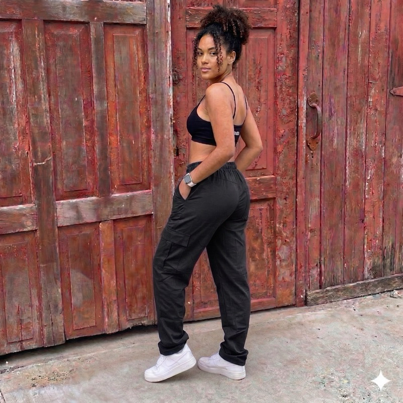 Calça Cargo Feminina Boca Larga StreetWear - Envio Rápido