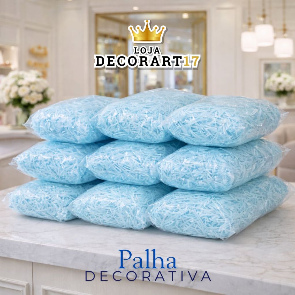 Palha de Papel Seda Azul Claro - 100g — imagem 2 de 2