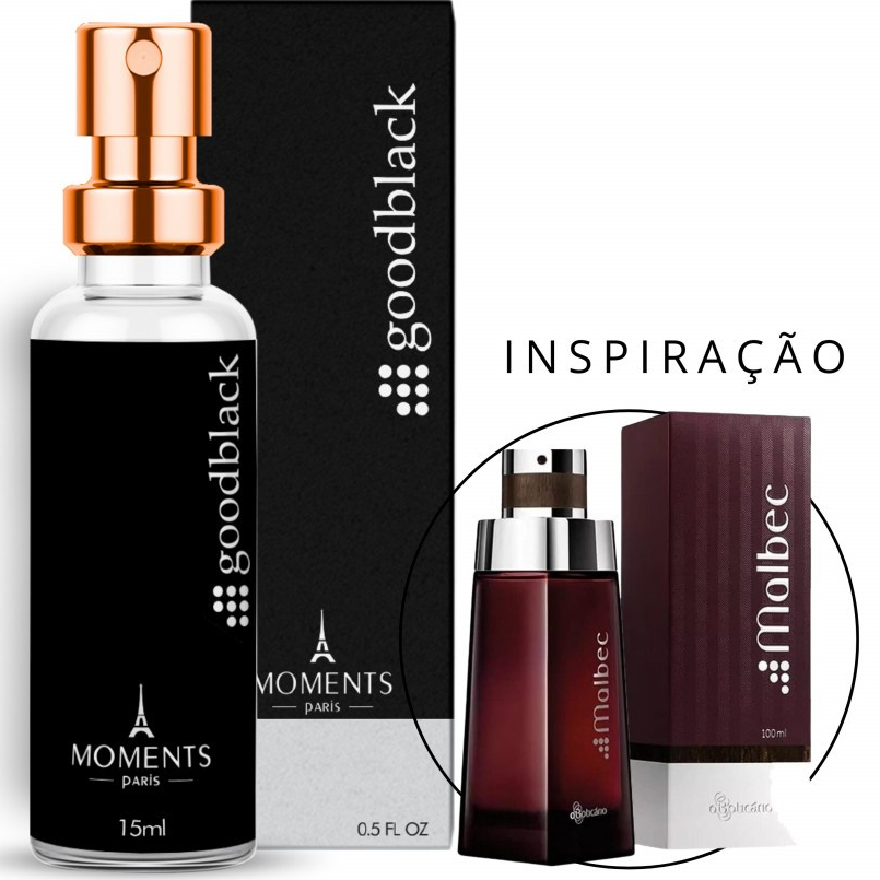 Goodblack Perfume Masculino  Eau de Parfum  EDP  Importado 15ml Moments Paris Homem Presente Malbec