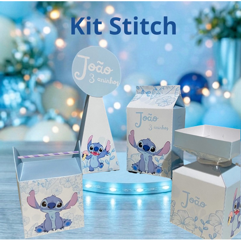 Kit Festa Stitch 25 ou 50 caixinhas Personalizadas - Lembrancinhas festa infantil menino e menina envio rápido