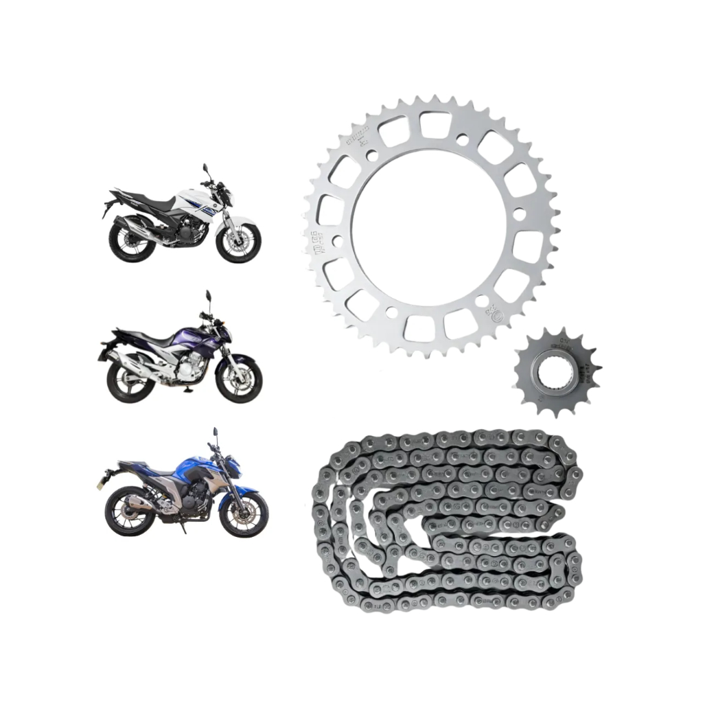 Kit Relação Transmissão Tração Com Retentor Fazer 250 2005 - 2017