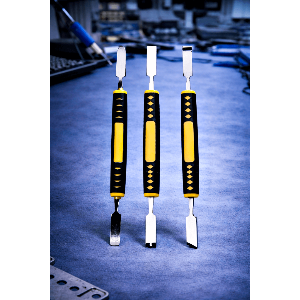 Kit 3 Espátulas Metal Reparo Manutenção Celular Cabo Amarelo em Oferta na Shopee