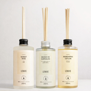 Refil De Difusor de Ambientes Perfumado Lenvie 200ml - Várias Fragrâncias - Com Varetas em Oferta na Shopee