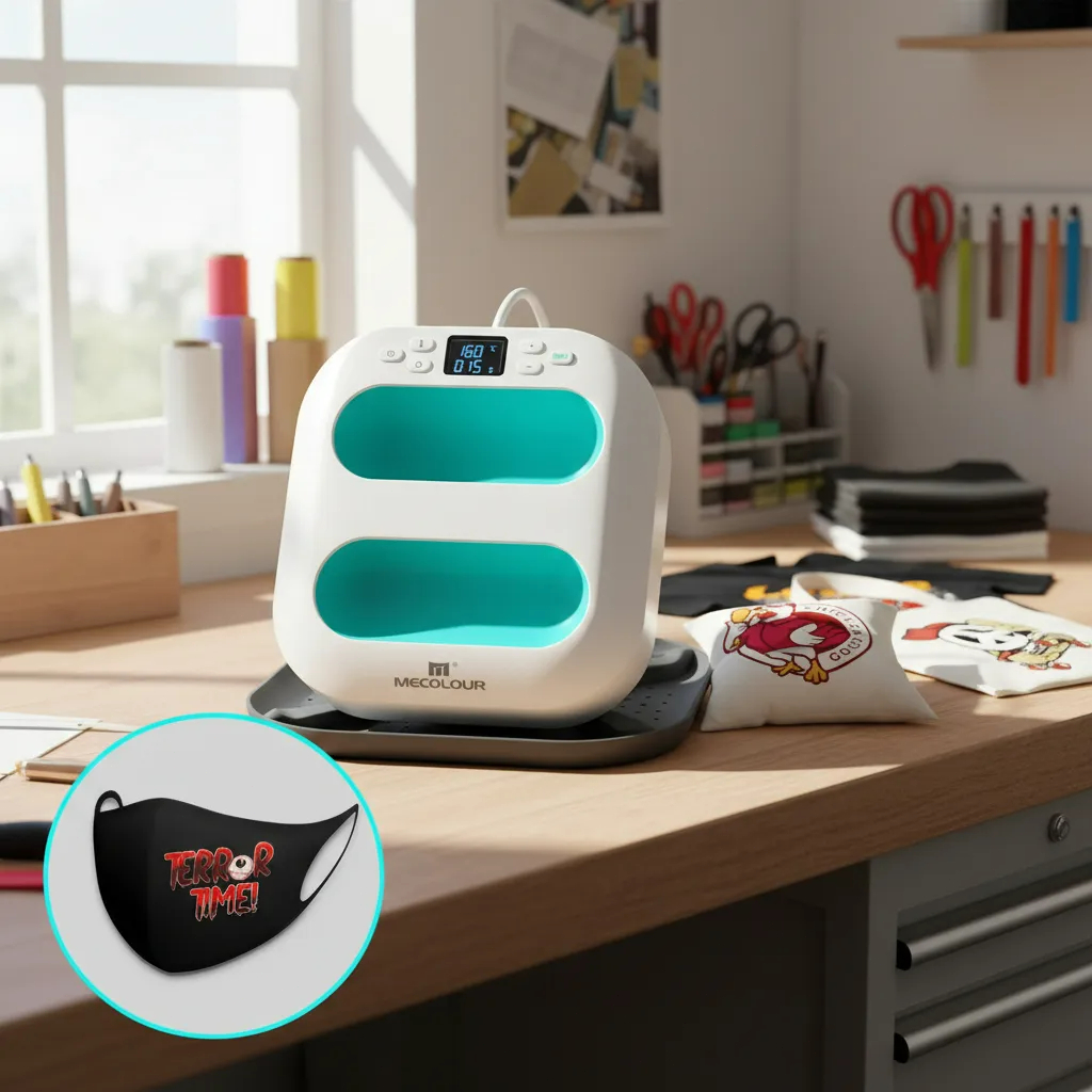 Prensa Térmica Digital Portátil 23x23cm Sublimação Transfer Camiseta Dtf A4 110/220V Verde Mecolour