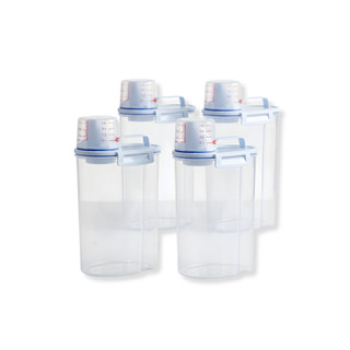 Kit 4 Unids Dispenser Organizador Lavanderia 2,5 Litros Pote Amaciante Sabão em Pó Lavanderia