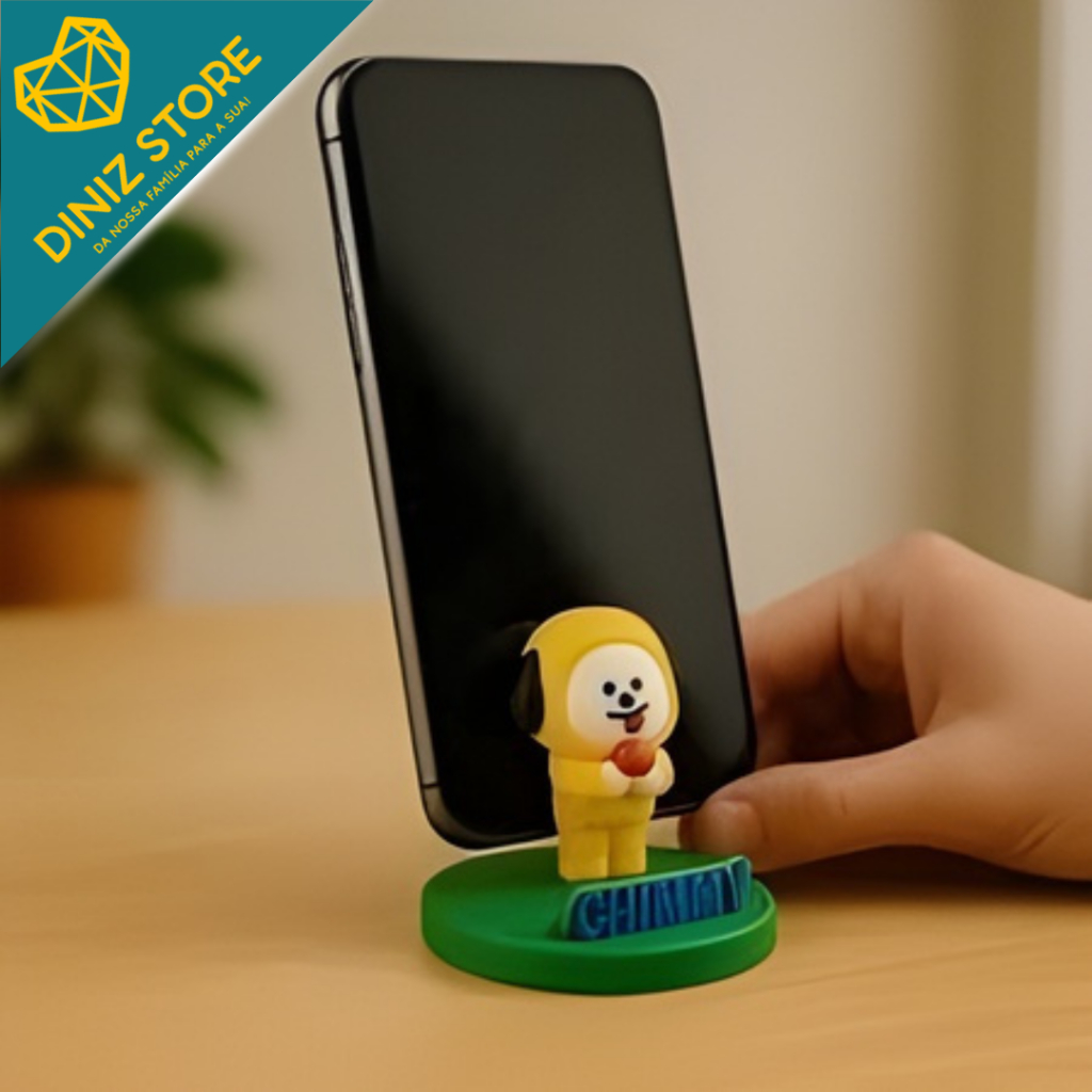 Suporte Telefone Mesa Verde  Escritório Celular Tablet Apoio Aparelho Encosto Pezinho Cachorrinho