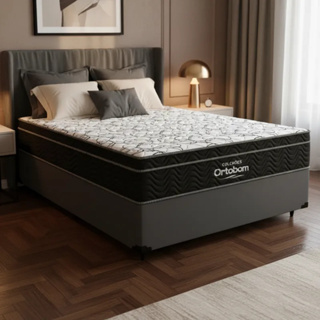 Cama Box com Colchão de Espuma D45 Ortobom Airtech 150 Casal em Oferta na Shopee