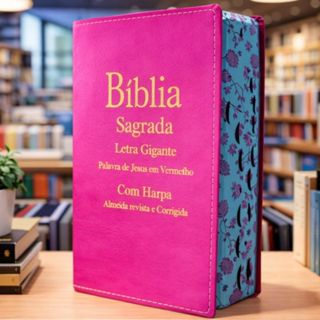 Biblia Feminina Letra Grande | Harpa & Corinhos | RC | Luxo Pink em Oferta na Shopee