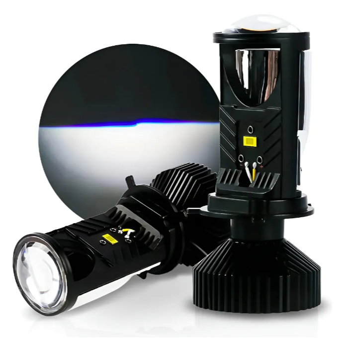 Par Ultra Led H4 Projetor Elíptico Canhão Canbus 8.500lm 72w H4 Branco Branco-frio