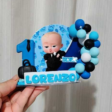 Vela de aniversário Personalizada Poderoso Chefinho/ Festa cenário Poderoso Chefinho de biscuit