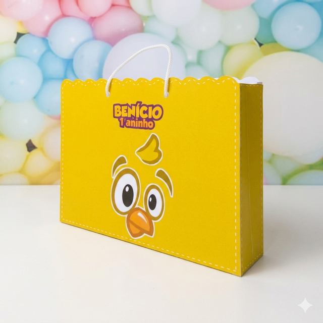 Sacolinha Personalizada Pintinho Galinha Pintadinha Lembrancinha Festa Infantil  Sacola Aniversário