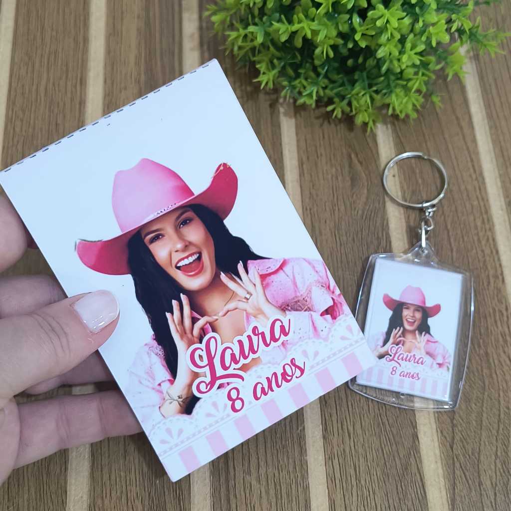 KIT 10 A 30 CHAVEIRO + BLOQUINHO PERSONALIZADO LEMBRANCINHA FESTA DE ANIVERSÁRIO ANA CASTELA BOIADEIRA- TODOS OS TEMAS