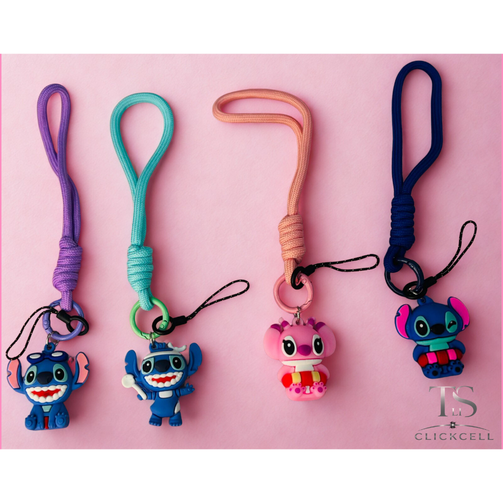 ✨ Pingente de Celular Stitch com Alça de Mão | Chaveiro Fofo para Celular, Bolsa e Mochila