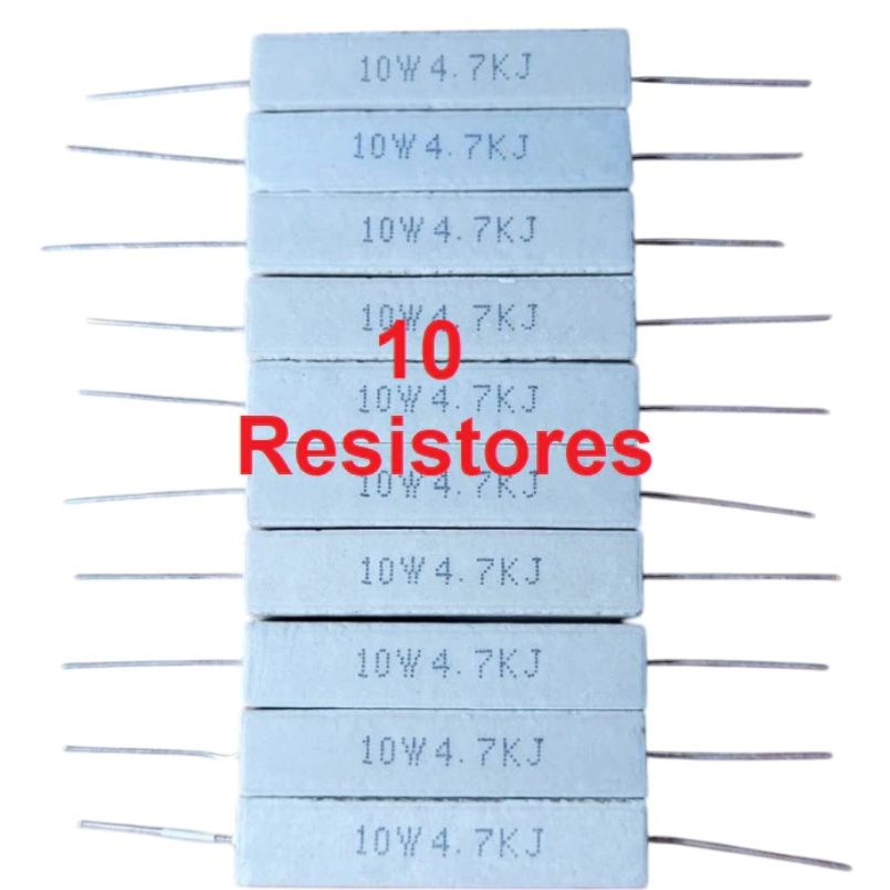 RESISTOR PORCELANA 10W - 220v (4K7 4700 OHMS) e 10W 110v (2k2 2200 HOMS) resistores resistência