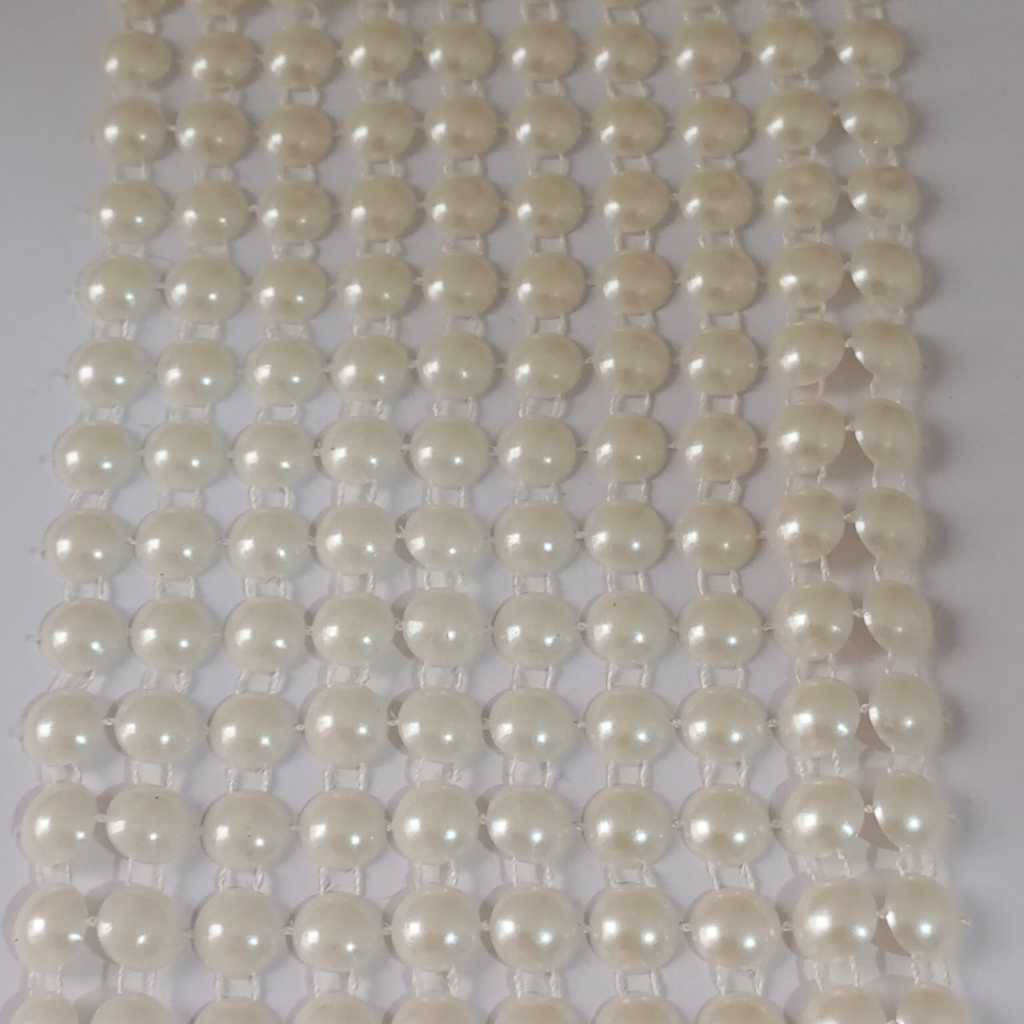 Manta Meia Pérola Lisa Para Colagem 8mm Creme  11cm x 1 Metro