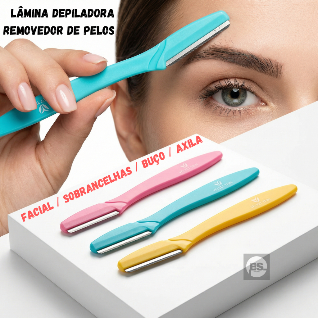 Kit 3/6/12/18/24 Lâmina Depiladora Facial, Navalha para Sobrancelhas, Buço e Axila, Removedor de Pelos Rosto