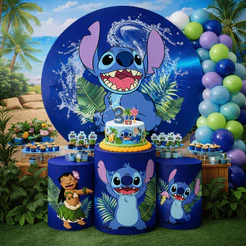 Kit Capa de Painel e Capas de Trio de Cilindros Tema Sti – Desenho Animado Meninos e Meninas