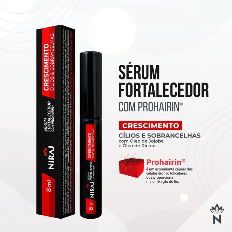 Sérum Fortalecedor para Crescimento de Cílios e Sobrancelhas Niraj 8ml
