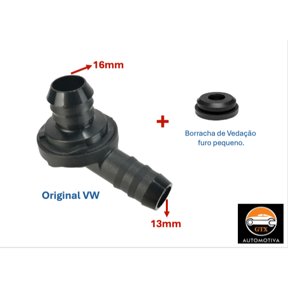 Válvula Hidrovacuo Servo Freio + Borracha de Vedação - Original VW