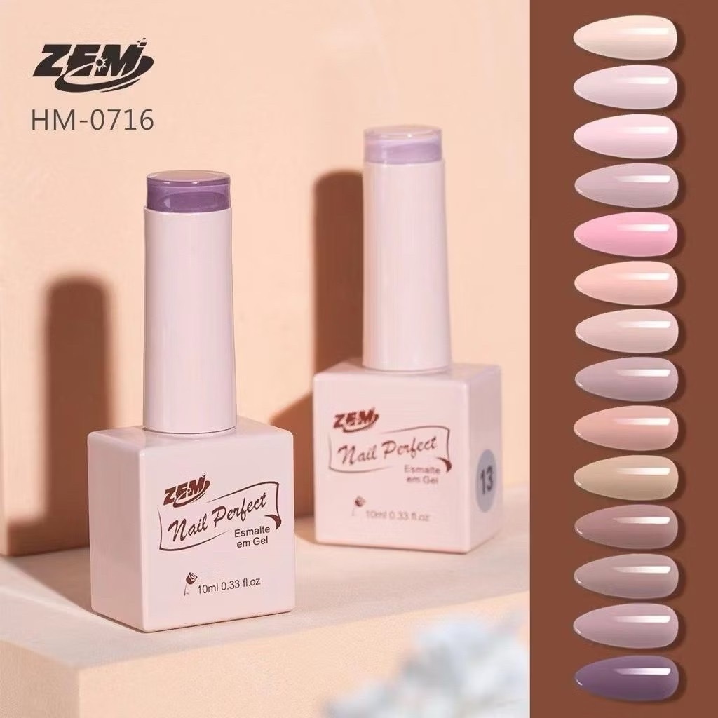 KIT 10 Esmalte em Gel Esmalte Nude Nail Zem 10 ml Esmalte De Unha De Gel Cor Nude Colorful Nail Gel COM ANVISA