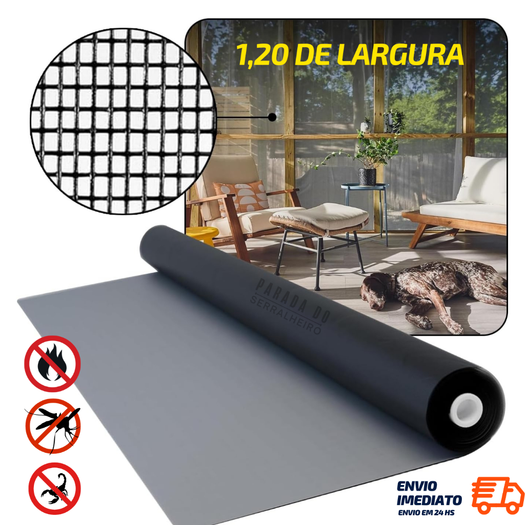 Tela Mosquiteiro 1,2m x 5m Fibra De Vidro Porta Janela em Oferta na Shopee