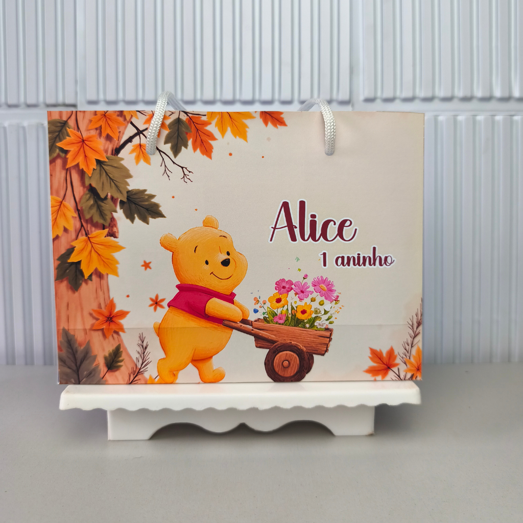 SACOLINHA PERSONALIZADA PEGUE E MONTE URSINHO POOH Lembrancinha Festa infantil sacolinha surpresa