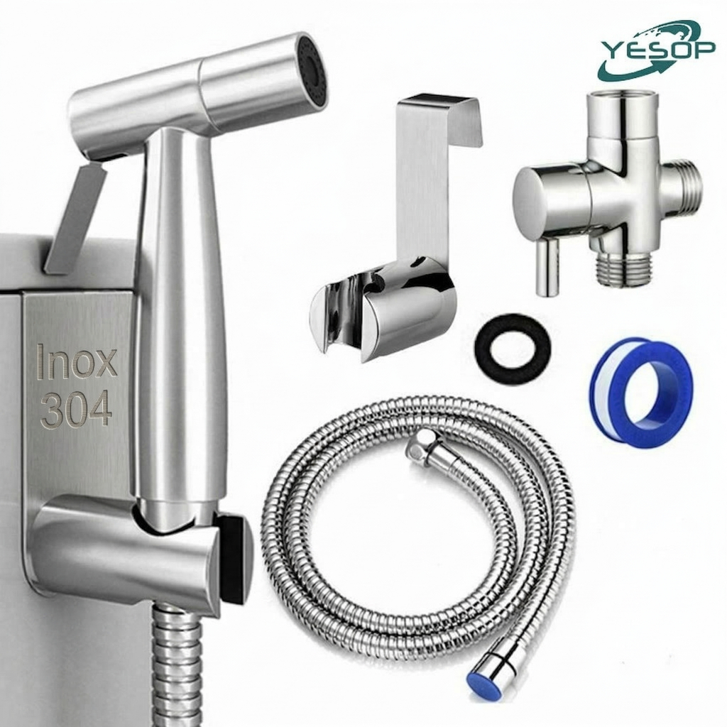 Ducha Higiênica Banheiro Inox 304 Quadrada Kit Completo Luxo Escovado - Anti-Corrosão Não Enferruja em Oferta na Shopee