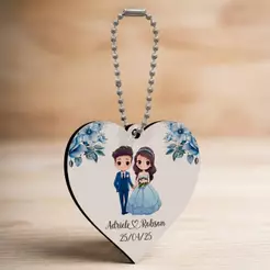 Chaveiro Personalizado Lembrancinha Casamento Noivado MDF Kit Com Nome