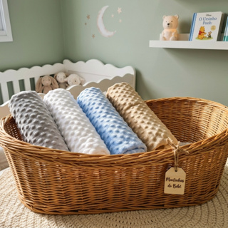Mantinha Cobertor de Bebê Super Macio 85x100cm Detalhe em Relevo Percal 400 Fios em Oferta na Shopee