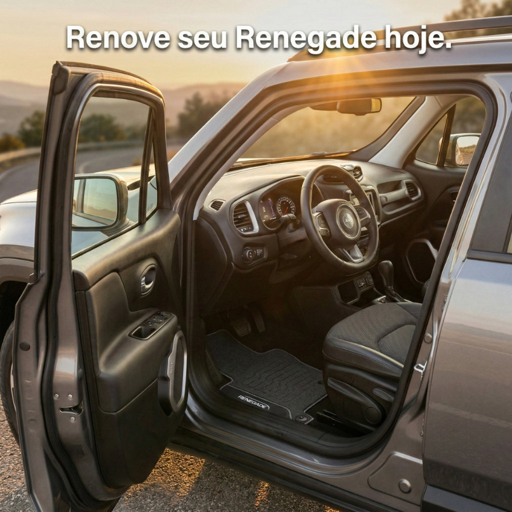 Tapete Jeep Renegade Borracha Tapete Renegade Longitude 2016 a 2027 Tapete para Jeep Renegade Preto · foto 2
