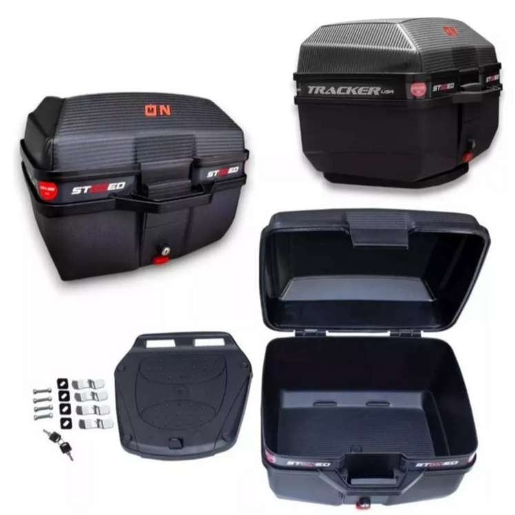 BAU BAULETO STONED PRETO 35 LITROS TIPO PROTORK NOVIDADE TRACKER C/ BASE UNIVERSAL MOTOBOY MOTOS em Oferta na Shopee