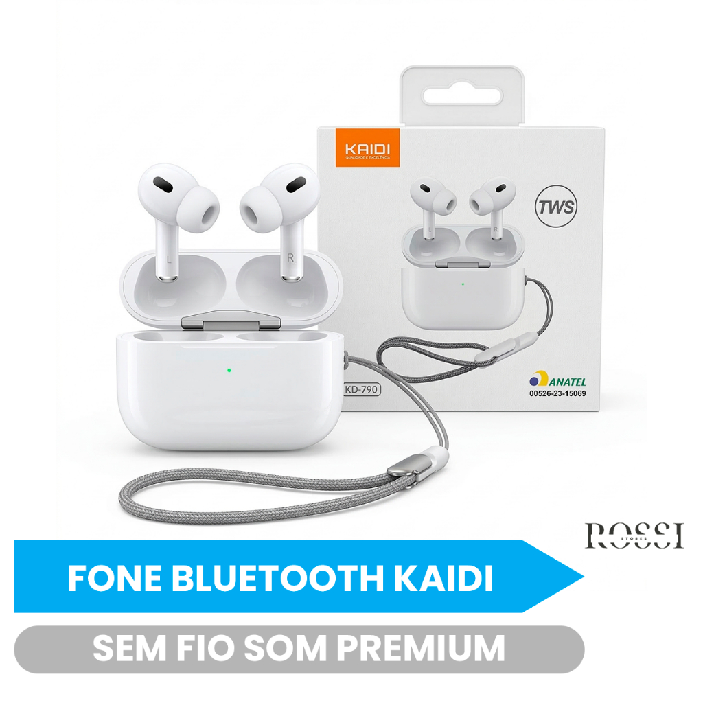 Fone Bluetooth KAIDI Sem Fio Cancelamento de Ruído Premium