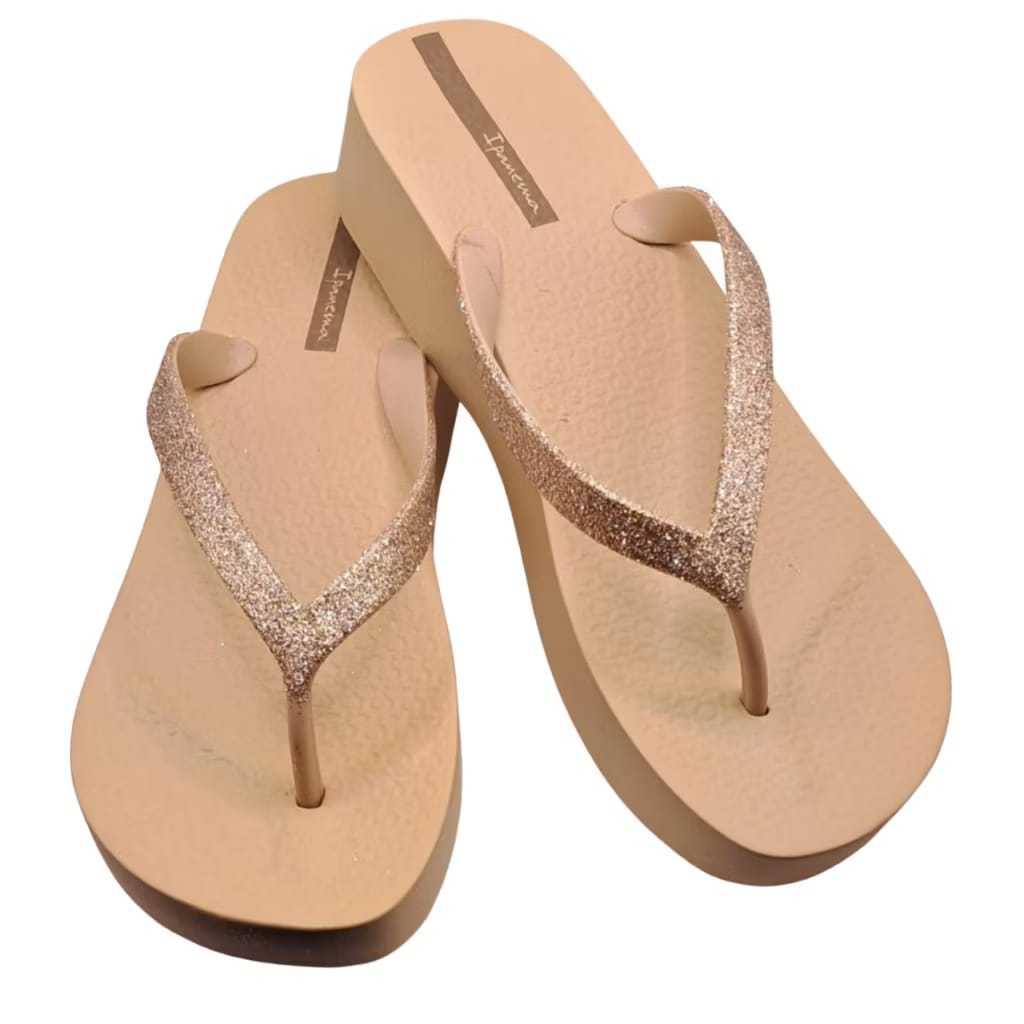 Tamanco selfie mesh chic com glitter Plataforma Anabela Ipanema