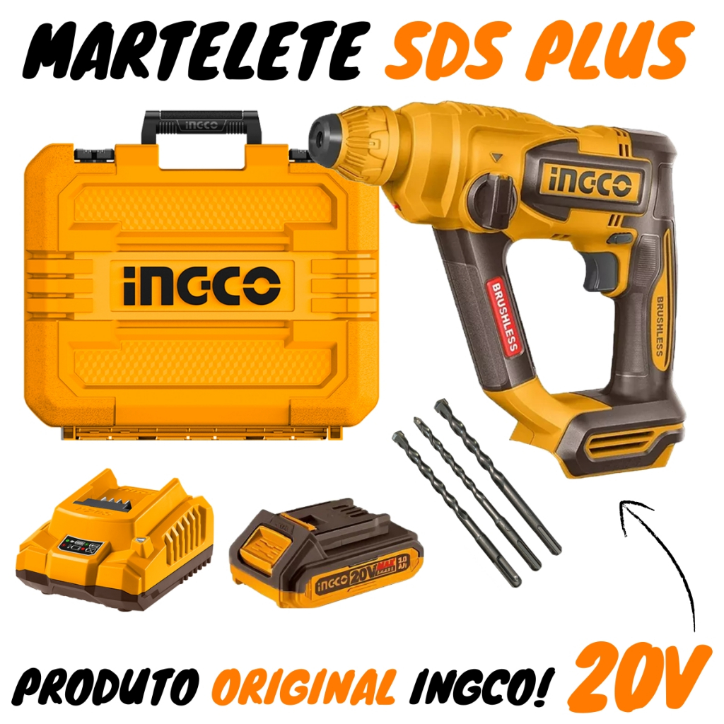 Martelete Sds Plus Bateria 20v Brushless Crhli201881-9 Ingco