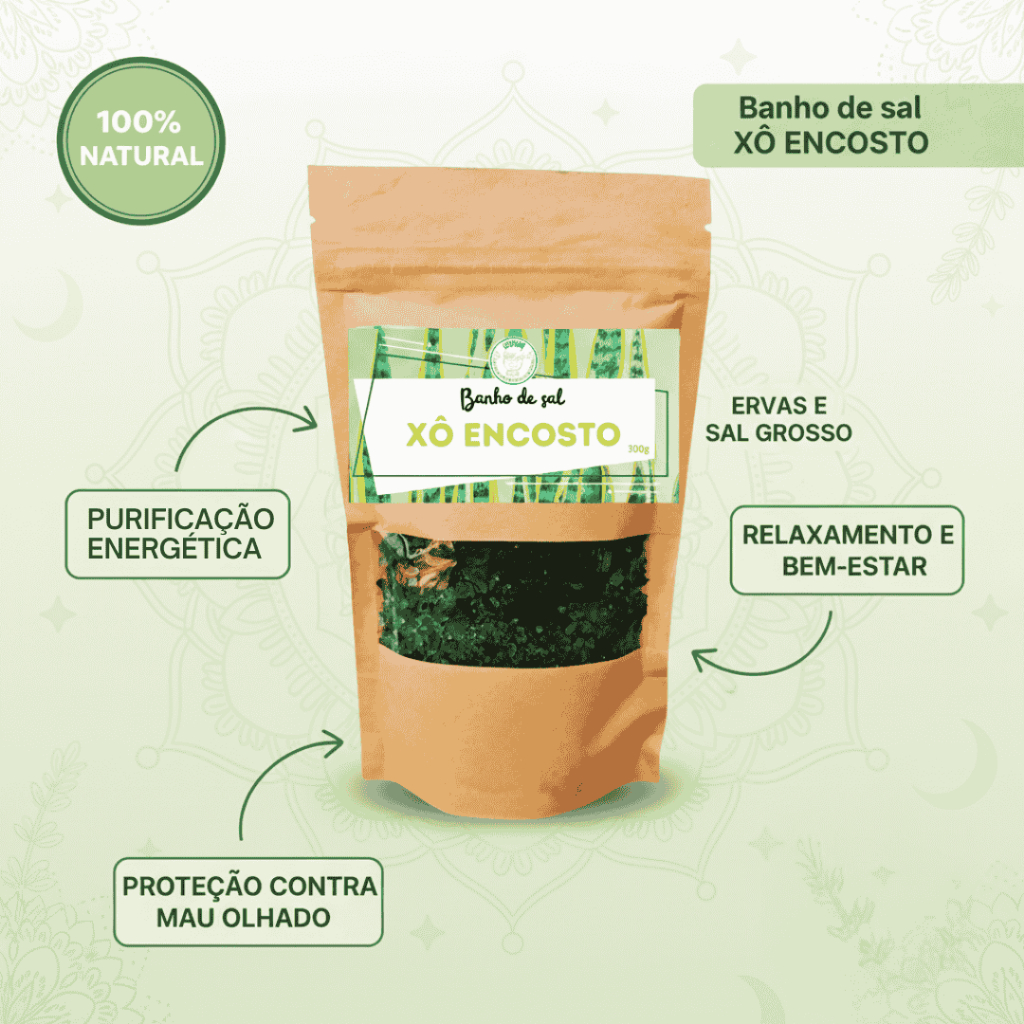 Banho de Sal Xô Encosto 300g Limpeza Energética Proteção Espiritual.