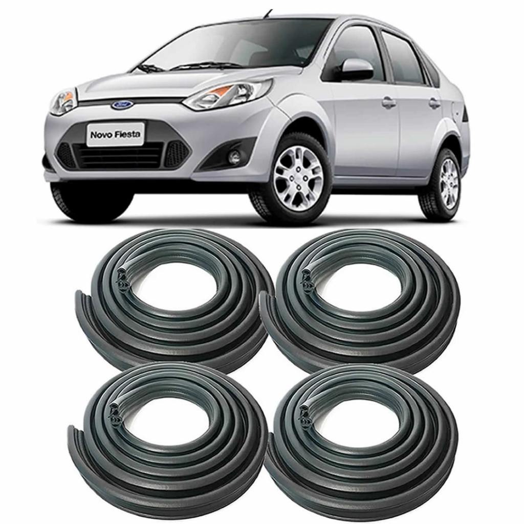 Kit Borrachas de Vedação 4 Portas Fiesta Hatch Sedan 2002 Até 2013