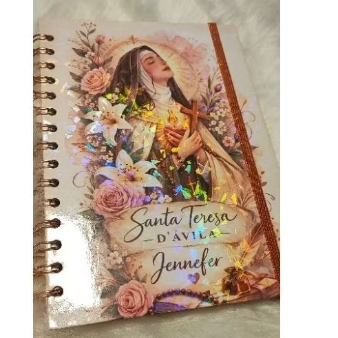 Caderno Diário Espiritual Santa Teresa D’Ávila Personalizado – Diário de Oração Católico A5