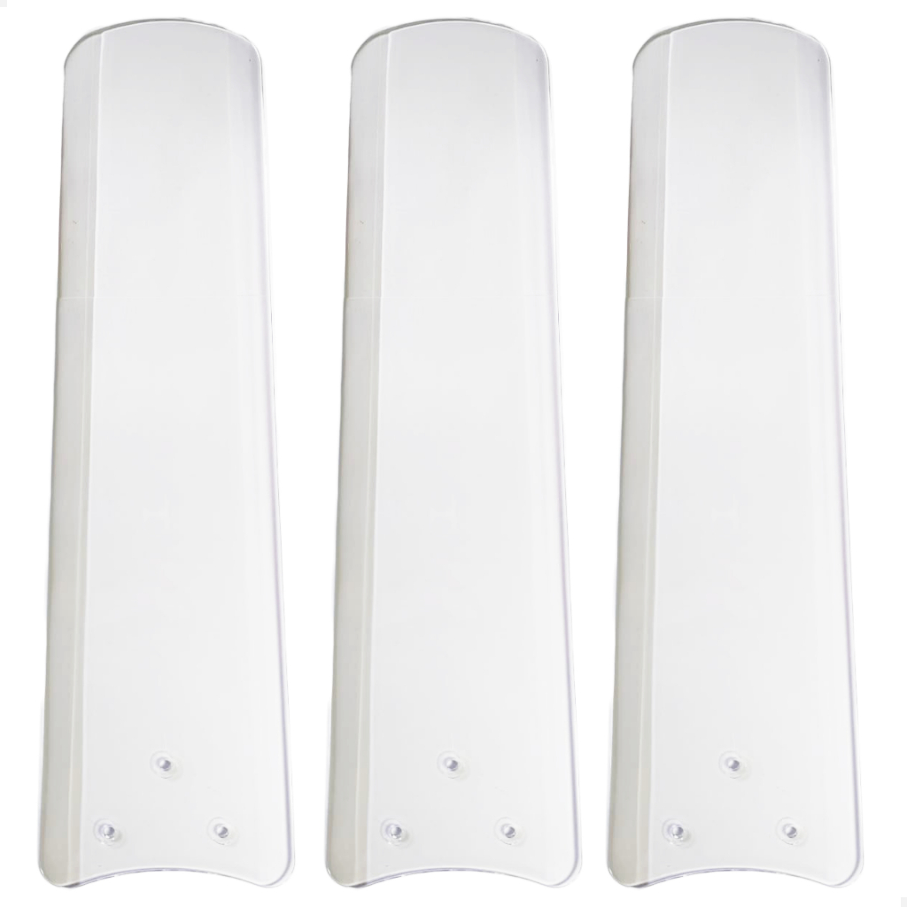 Kit Conjunto com 3 Hélices Pás para Ventilador de Teto Tron Acrílico Transparente Tramontana Citrino
